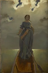 La barcaiola baronessa Marie Spaun sul lago di Gmunden, 1851 ca.