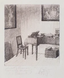 Veduta della stanza di Franz Schubert (incisione)