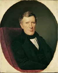 Franz Grillparzer, il più famoso drammaturgo austriaco... (olio su cartone)