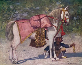 Un famoso cavallo condotto nel seguito del Rao di Cutch