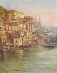 La riva del fiume, Benares, 1905