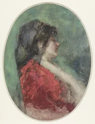 Ritratto di una giovane donna di profilo