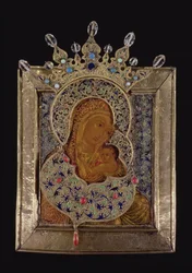 Icona della Vergine Tutta Glorificata (argento dorato e tempera su pannello)