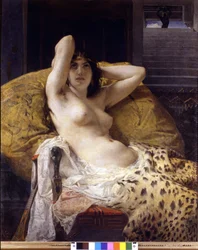 Cleopatra (-69 - -30). Dipinto di Mosè Bianchi. XIX secolo. Milano, Civica raccolta d