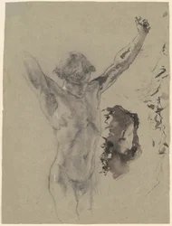 Studio della figura e della testa di Cristo in "Cristo sulla croce e Maria Maddalena"