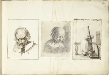 Vecchio, una ragazza e una donna con un gancio da pozzo