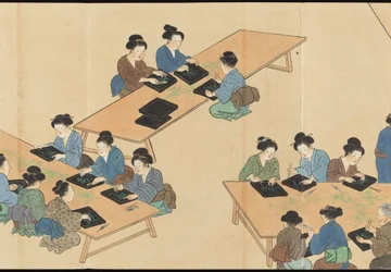 Illustrazioni della produzione di tè Uji
