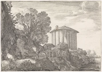 Paesaggio con il tempio di Vesta