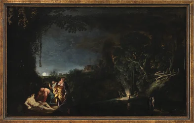 Paesaggio lunare con motivo mitologico (?)