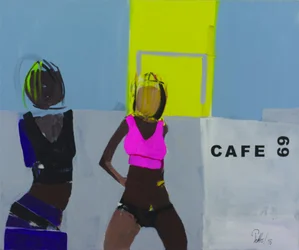 Una vivace scena dei caffè