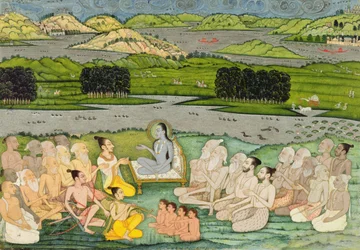 Il saggio Shuku Deva che si rivolge al re Parikshit e a un gruppo di Sadhu, c.1760