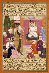 Shah Abbas in viaggio tra Sherwan e Azerbaigian, ricevendo Sher Shah, c. 1688