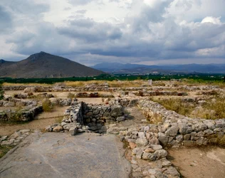Arte micenea: bagni della cittadella micenea, città di Tirinto, intorno al 1200 a.C. Grecia