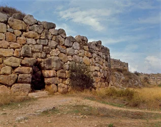 Arte micenea: scala occidentale che dà accesso alla cittadella micenea, città di Tirinto