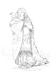 Donna e Bambino Nativi Americani