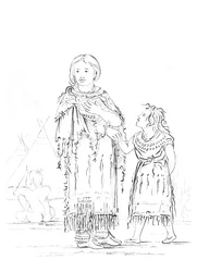 Donna e bambino nativi americani