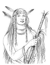 Ritratto di Piuma Color Topo, uomo nativo americano, 1841