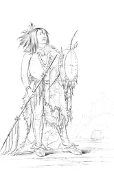 Ritratto di White Buffalo, uomo nativo americano