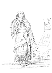 Ritratto di Donna Che Colpisce Molti, donna nativa americana, 1841