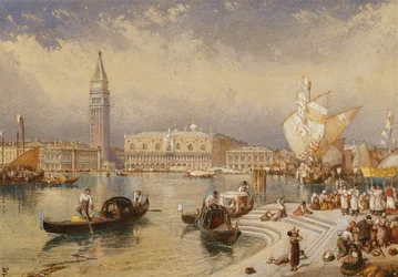 Il Palazzo Ducale, Venezia, dai gradini di San Giorgio Maggiore