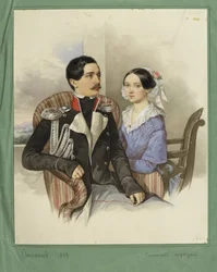 Ritratto del conte Jakov Karlovich Sievers 1818-1865 e della contessa Vera Mikhaylovna 1818-1865, 1843