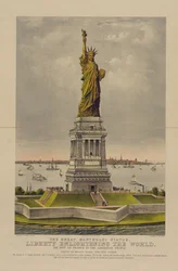 La grande statua di Bartholdi, La Libertà che illumina il mondo, il dono della Francia al popolo americano, c.1885