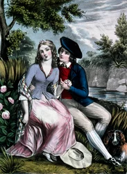 Il poeta scozzese Robert Burns che seduce la sua Mary Campbell delle Highlands
