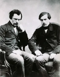 I fratelli Edmond de Goncourt e Jules Huot de Goncourt, scrittori francesi, foto di Felix Nadar