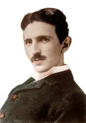 Ritratto di Nikola Tesla (1856-1943) (Nikolaj) - ingegnere, fisico e inventore serbo nato in Croazia - fotografia di Napoleon Sarony (1821-1896), 1890