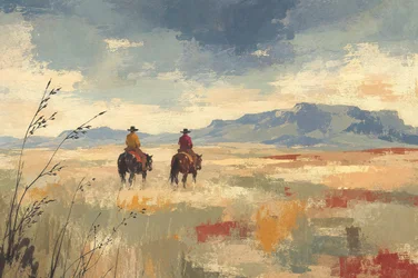 Cowboy nelle vaste pianure