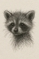 Un cucciolo di procione curioso