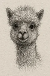 Simpatico cucciolo di alpaca