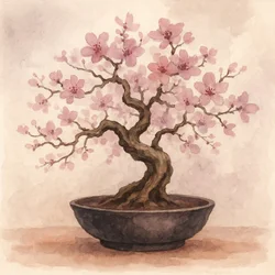 Bonsai di ciliegio rosa