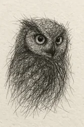 Lo sguardo del gufo scarabocchiato