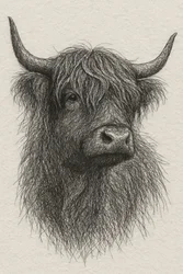 Toro delle Highlands dal pelo arruffato