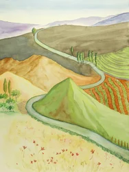 Strada di campagna tortuosa