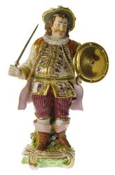 Figura in porcellana inglese del XVIII secolo dell