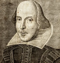 Ritratto di William Shakespeare sul frontespizio di Commedie, storie e tragedie