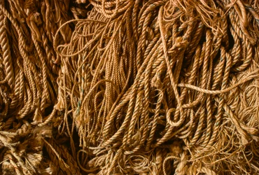 Corda fatta con fibra naturale di manila nella fabbrica della Columbian Rope Company ad Auburn
