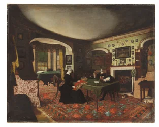 Il reverendo Charles Crawley addormentato mentre scrive il suo sermone