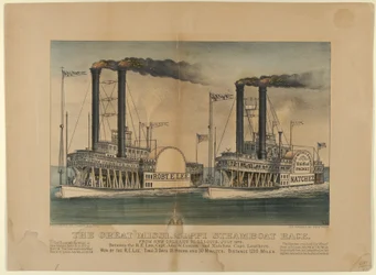 La grande corsa dei battelli a vapore del Mississippi, 1870