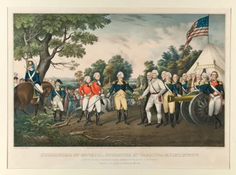 Resa del generale Burgoyne a Saratoga, N.Y., 17 ott. 1777, dal dipinto originale del colonnello Trumbull nel Campidoglio di Washington