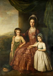 Un Ritratto di Gruppo di Mary, Contessa di Darnley e i Suoi Figli, Lord Clifton e Lady Mary Bligh, Tutti a Figura Intera