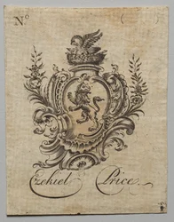 Ex libris: Stemma con iscrizione Ezekiel Price