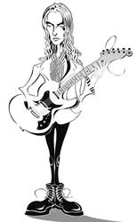 Aimee Mann - caricatura - cantautrice e bassista americana, nata nel 1960