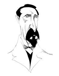 Alexander Borodin, compositore russo, caricatura b/n, 2010 di Neale Osborne