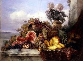 Natura morta con frutta succulenta