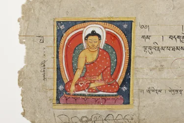 Pagina di un manoscritto buddista, possibilmente dal Mahashitalanika, c.1400