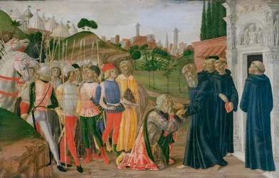 Scena di vita di San Bernardino (tempera su tavola)