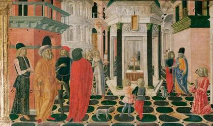 Scena di vita di San Bernardino (tempera su tavola)